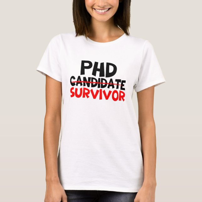 Camiseta Sobreviviente de Phd Tipografía negro rojo (Anverso)