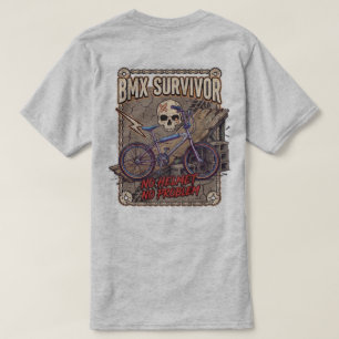 Camiseta Sobreviviente de rampa de boceto de BMX gráfico de
