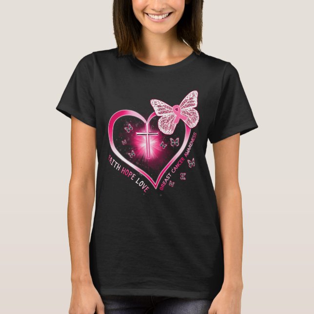 Camiseta sobreviviente de regalo de cáncer de mama cruz de  (Anverso)