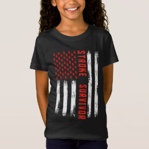 Camiseta Sobreviviente de Stroke Bandera Americana Bandera