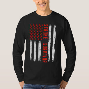Camiseta Sobreviviente de Stroke Bandera Americana Bandera