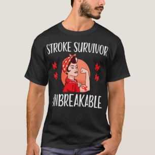Camiseta Sobreviviente de Stroke Inquebrantable Cinta Roja 