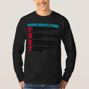Camiseta Sobreviviente de Stroke Rápido 4 Avisos Rótulos Pr