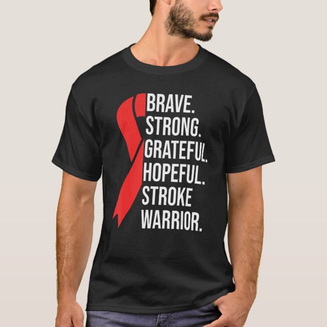 Camiseta Sobreviviente de Stroke valiente fuerte y agradeci (Anverso)