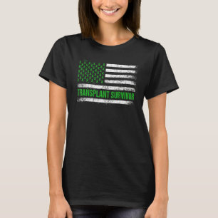 Camiseta Sobreviviente de Trasplante Bandera Americana Tras