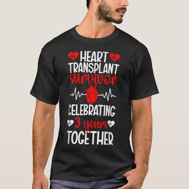 Camiseta Sobreviviente de trasplante de corazón en tercer a (Anverso)