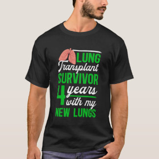 Camiseta Sobreviviente de trasplante de pulmón 4 años con m