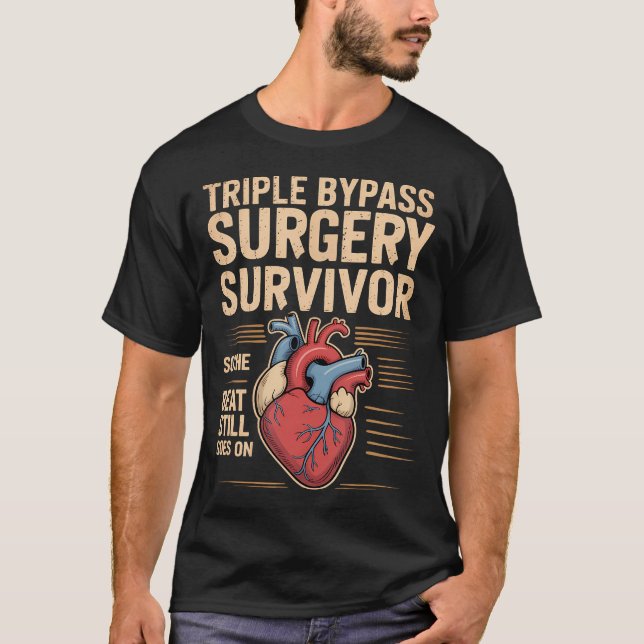 Camiseta Sobreviviente de triple bypass, el ritmo sigue ade (Anverso)