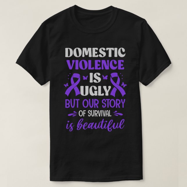 Camiseta Sobreviviente de violencia doméstica advierte de a (Diseño del anverso)