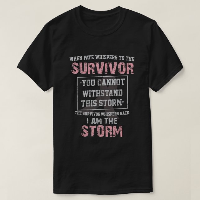 Camiseta Sobreviviente del cáncer de mama Soy la Tormenta C (Diseño del anverso)