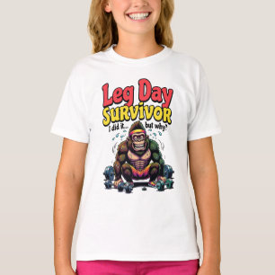 Camiseta Sobreviviente del Día de Piernas Gorila Exhausto G