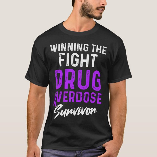 Camiseta Sobreviviente del guerrero de la sobredosis de dro (Anverso)