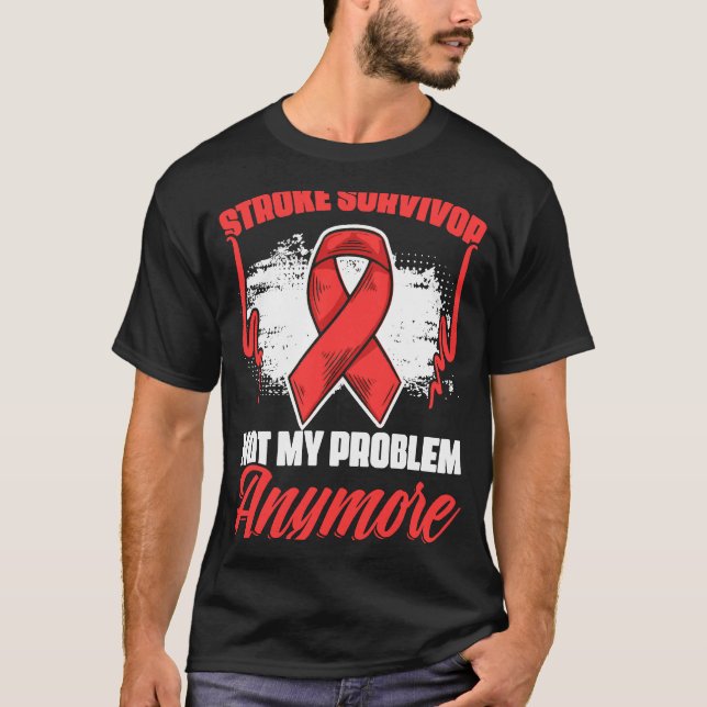 Camiseta Sobreviviente del Stroke Red Ribbon Stroke Warrior (Anverso)
