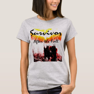 Camiseta "Sobreviviente, después de la caída" escena roja a