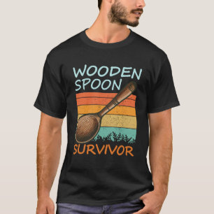 Camiseta Sobreviviente divertida cuchara de madera