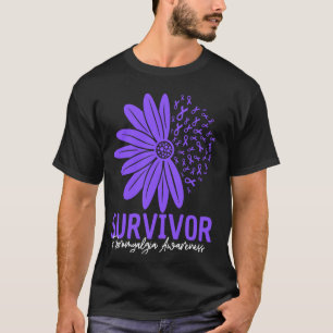 Camiseta Sobreviviente Fibromialgia Conciencia Flor Cinta P