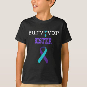 Camiseta Sobreviviente Hermana Semicolón Regalo Prevención 