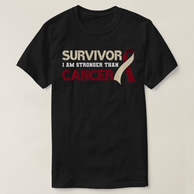 Camiseta Sobreviviente soy más fuerte que el cáncer de cabe (Diseño del anverso)