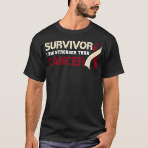 Camiseta Sobreviviente soy más fuerte que el cáncer de cabe