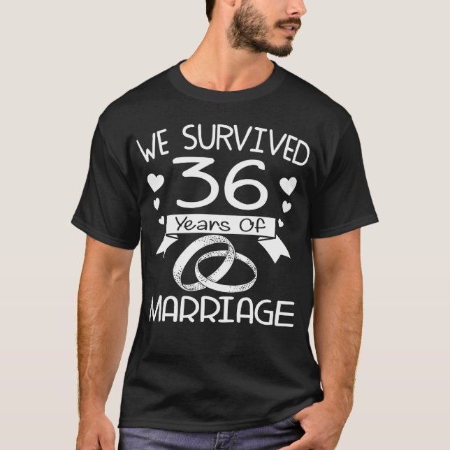 Camiseta Sobrevivimos a 36 años de matrimonio 36 años (Anverso)