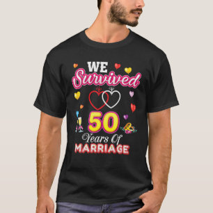 Camiseta Sobrevivimos A 50 Años De Matrimonio 50 Boda Anni