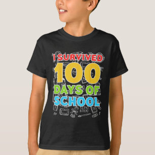 Camiseta Sobrevivió a 100 días de colegio Feliz 100 días