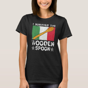 Camiseta Sobrevivió A La Cuchara De Madera Bandera Italiana