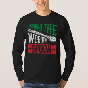 Camiseta Sobrevivió A La Cuchara De Madera Bandera Italiana