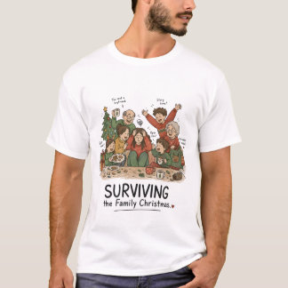 Camiseta Sobrevivir a la Navidad familiar – Familia diverti