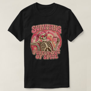 Camiseta Sobrevivir a pesar de todo Esqueleto Retro