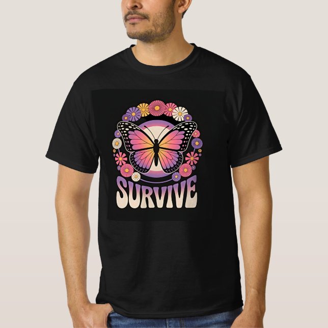 Camiseta Sobrevivir Mariposa (Anverso)