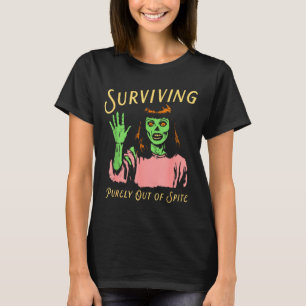 Camiseta Sobrevivir Puramente De Ste Retro Zombie Halloween