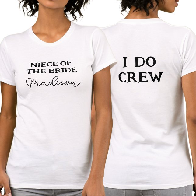 Camiseta Sobrina de la Novia | I Do Crew Blanca (Front And Back)