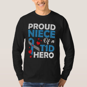Camiseta Sobrina orgullosa de un héroe guerrero con diabete