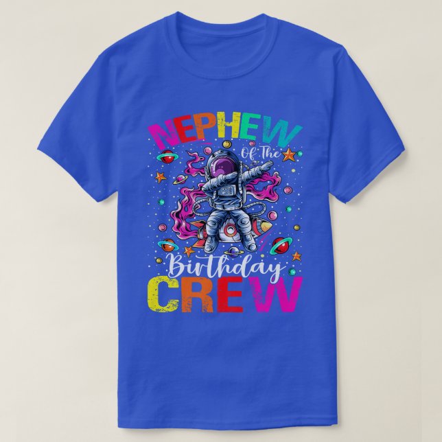 Camiseta Sobrino Equipo de Cumpleaños Planetas Espaciales A (Diseño del anverso)