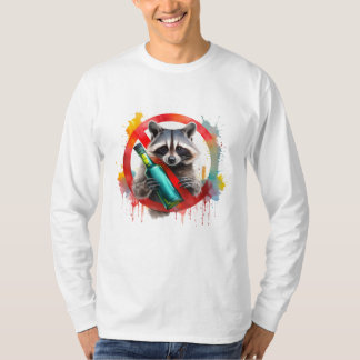 Camiseta Sobrio, Raccoon, sin alcohol, sin alcohol