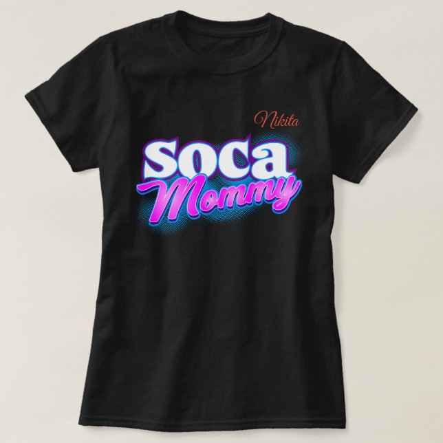 Camiseta Soca Mommy Rosa y Blanco Texto (Diseño del anverso)