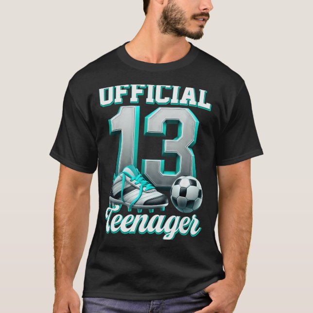 Camiseta Soccer 13 Year Old Birthday Boy Thirteen Teenager  (Anverso)