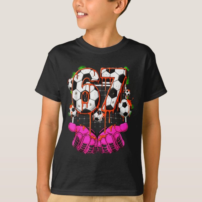 Camiseta Soccer 67 Six Seven Funny Gen Alpha Meme Drip Boys (Anverso)