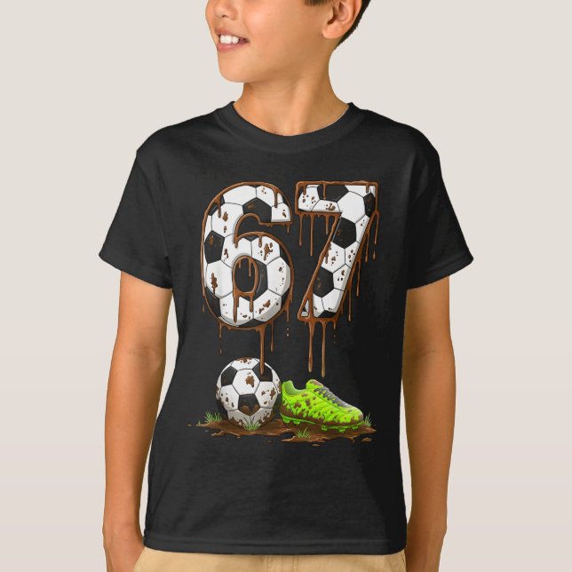 Camiseta Soccer 67 Six Seven Meme Boys Teens Kids Gen Alpha (Anverso)