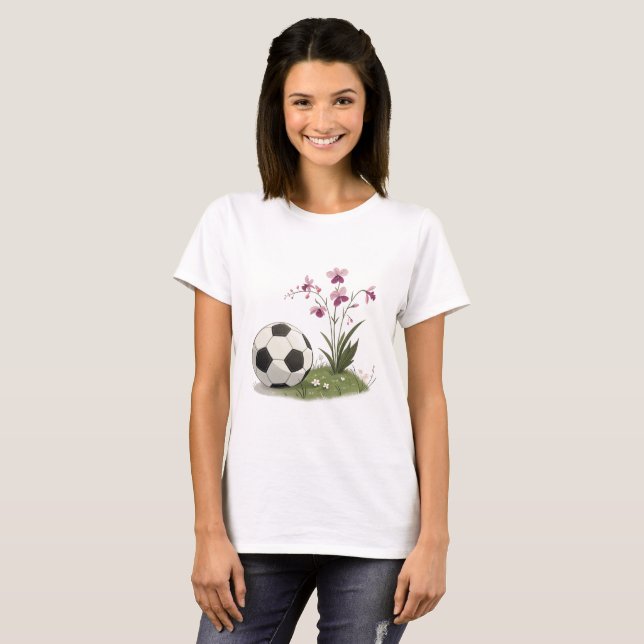 Camiseta Soccer Ball and Orchidaceae (Anverso completo)