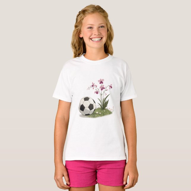Camiseta Soccer Ball and Orchidaceae (Anverso completo)