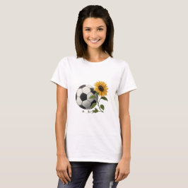 Camiseta Soccer ball and sunflower
