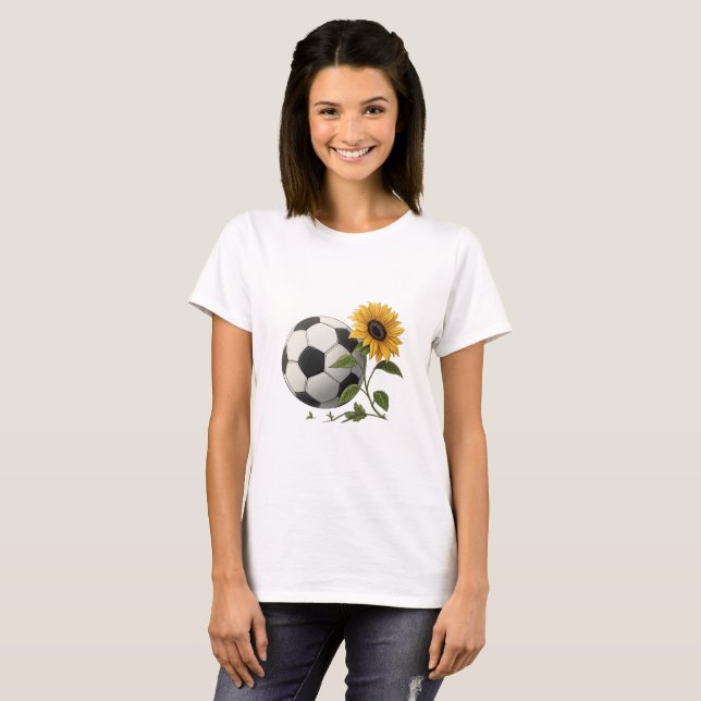 Camiseta Soccer ball and sunflower (Anverso completo)