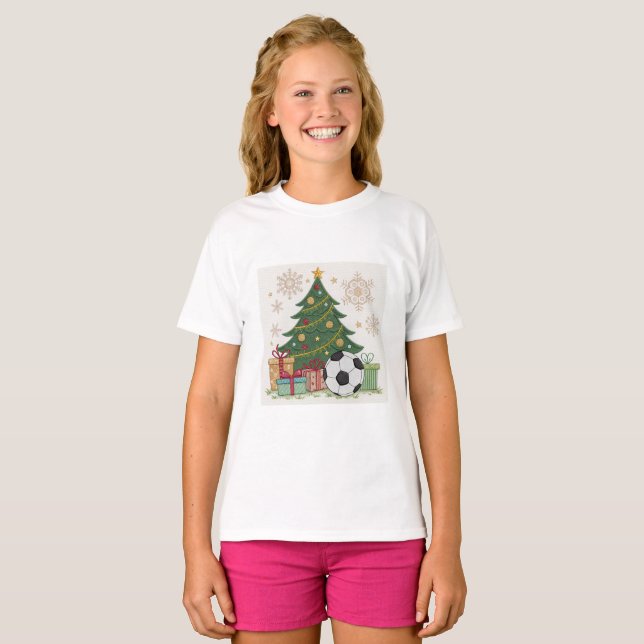 Camiseta Soccer ball next to the Christmas tree (Anverso completo)