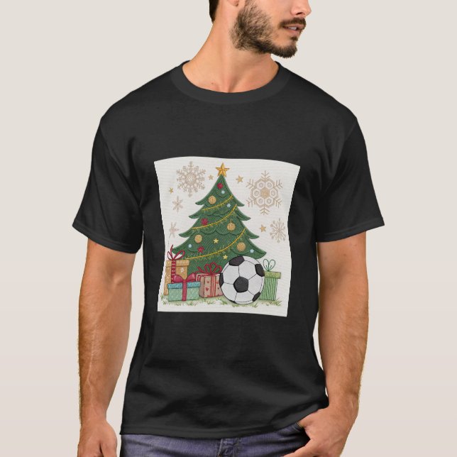 Camiseta Soccer ball next to the Christmas tree (Anverso)