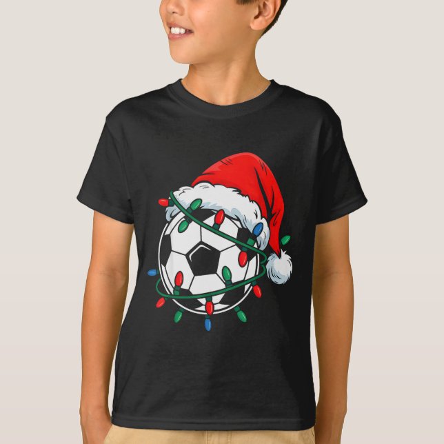Camiseta Soccer Ball Santa Hat Xmas Funny Christmas Soccer  (Anverso)