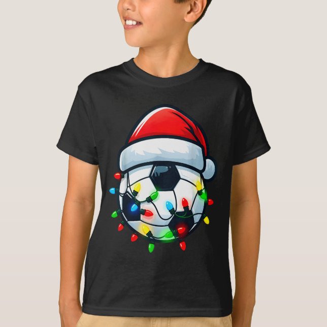 Camiseta Soccer Ball Santa Hat Xmas Pajamas Players Toddler (Anverso)