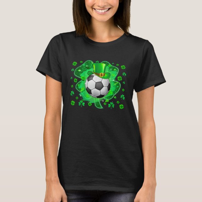 Camiseta Soccer Ball Shamrock  Irish St Patrick Day (Anverso)