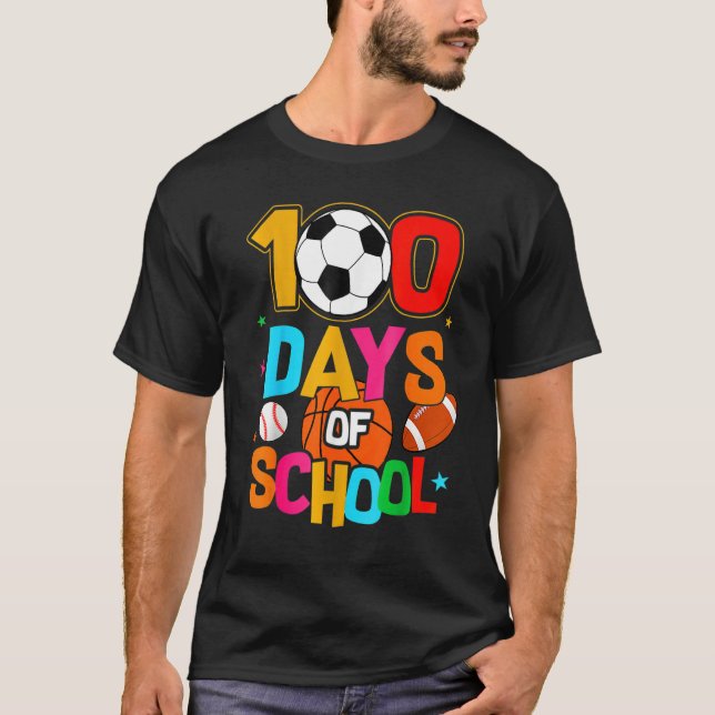 Camiseta Soccer Baseball Football Softball Happy 100 Days O (Anverso)